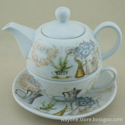 Porcelain 2-tier Cake Stand, Cafe Motif, Ideal for Gifts